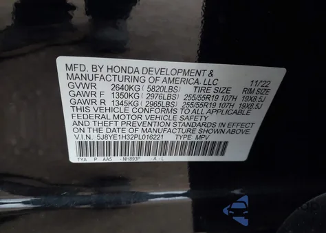 2023 Acura Mdx Standard from USA, damaged, VIN 5J8YE1H32PL016221
